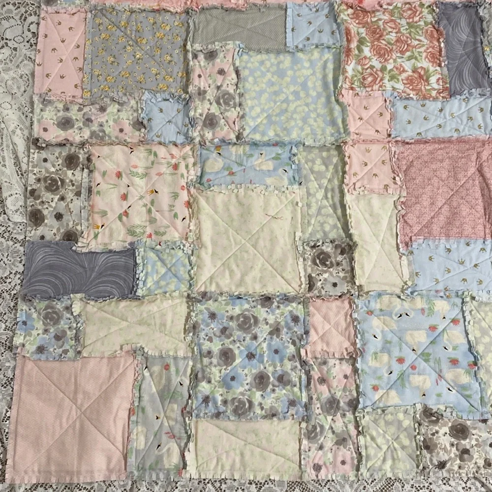 Brand New Baby Quilt with Girly Princess Motifs